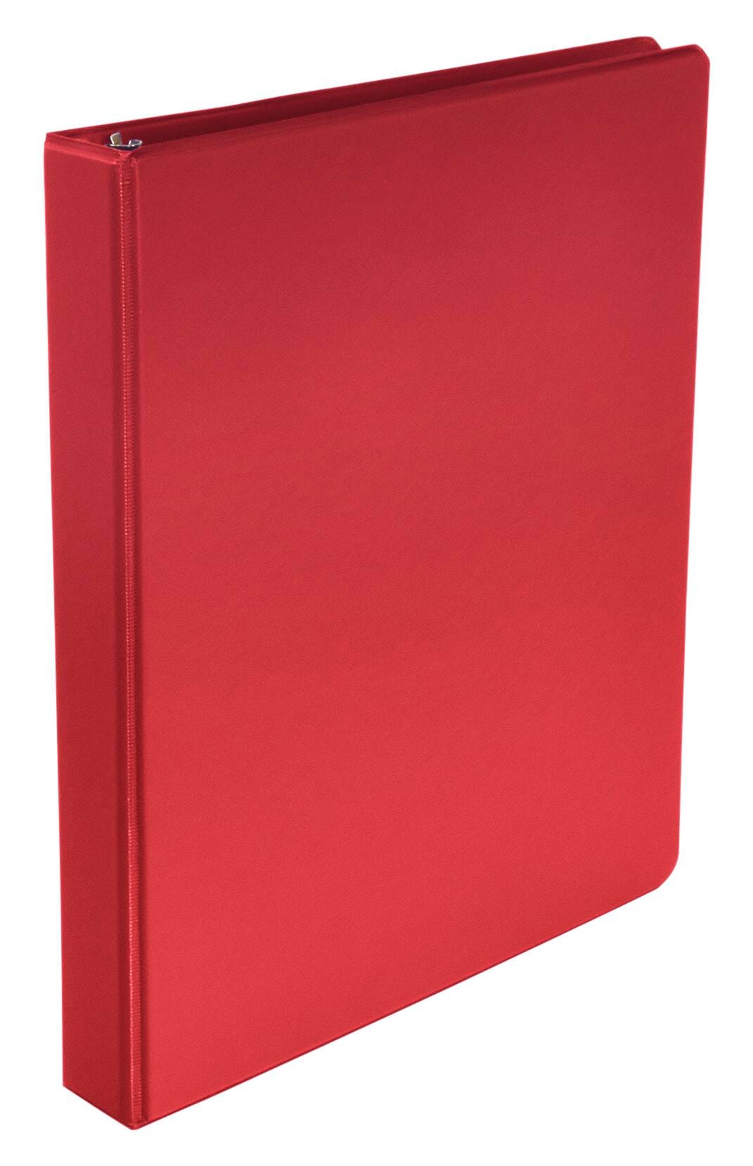 School Smart Round Ring Binder, Polypropylene, 1 Inch, Red 086359